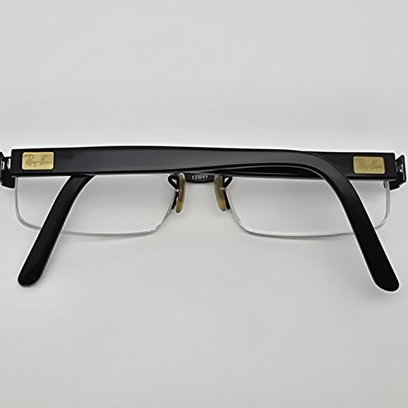 *SOLD* Ray-Ban RB6182 2509 Silver on Black Semi-Rimless Eyeglasses Frame w/ Case - Picture 10 of 15